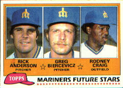 1981 Topps Baseball Cards      282     Rick Anderson/Greg Biercevicz/Rodney Craig RC